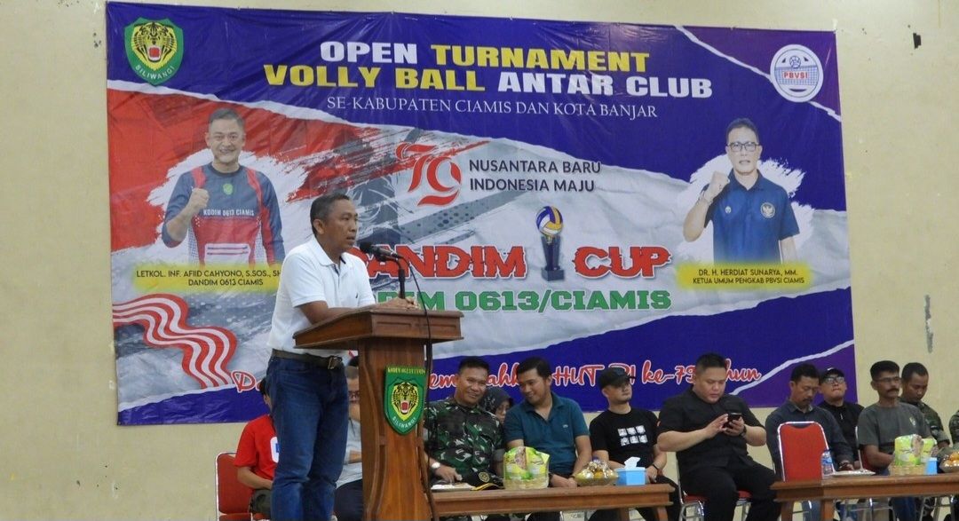 Kodim 0613 Ciamis Gelar Open Turnamen Bola Voli