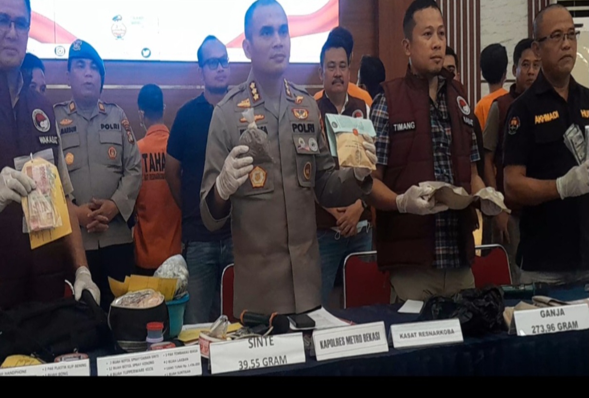 Polres Metro Bekasi Bersama Jajaran Polsek Ungkap Kasus Narkotika