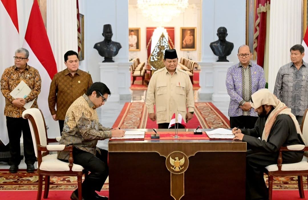 Presiden Prabowo Subianto Menyaksikan MoU Pengembangan Proyek Hunian 1 Juta Unit Bersama Qatar