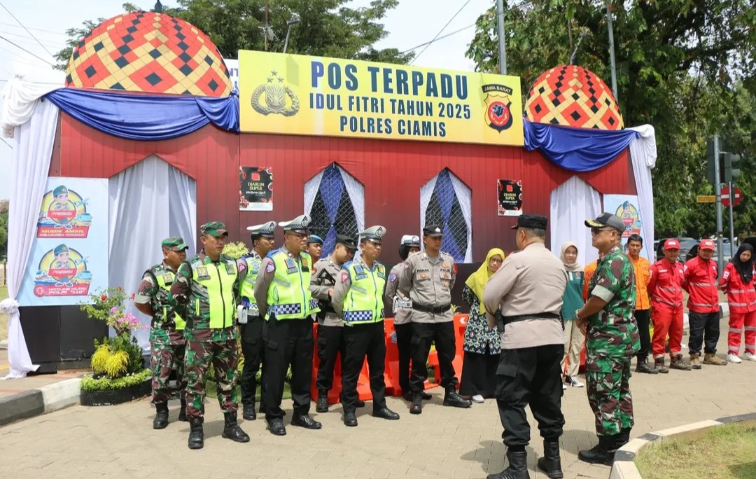 Koramil 1301/ Ciamis Bersama Forkopimcam Pantau Posko Mudik