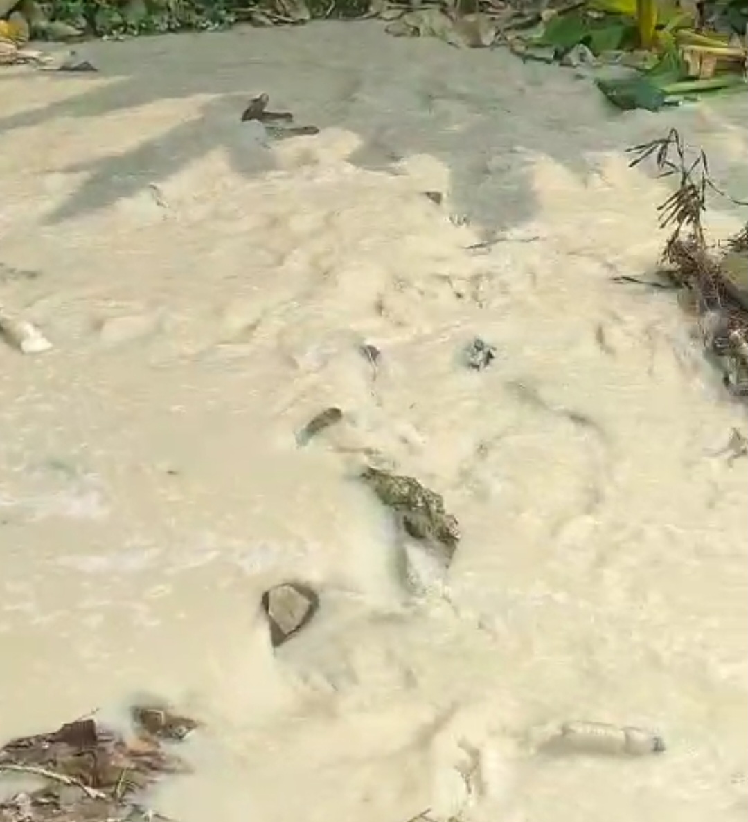 Diduga Perusahaan Buang Limbah Kimia ke Saluran Air di Pasir Gombong Cikarang Utara