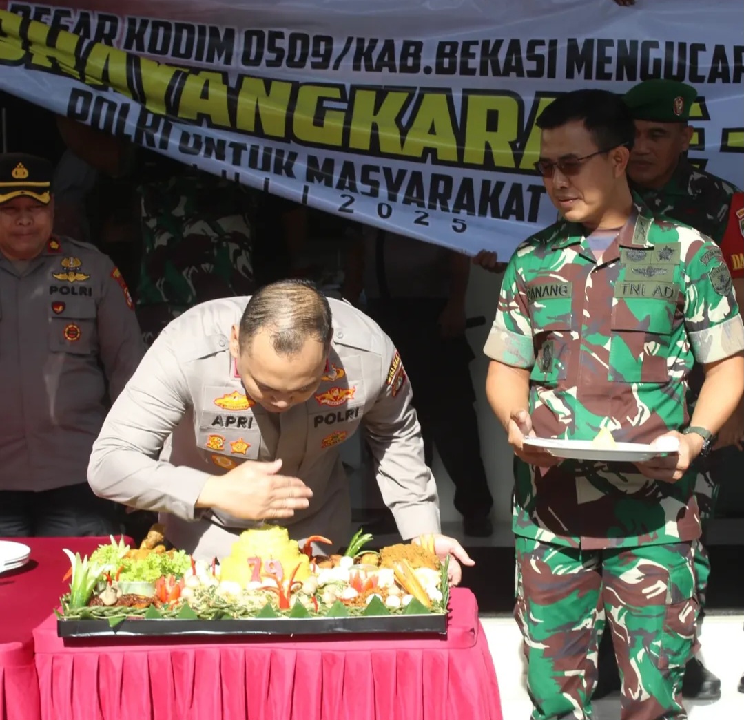Momen Dandim 0509/Kab Bekasi Ucapkan Selamat Hari Bhayangkara ke-79