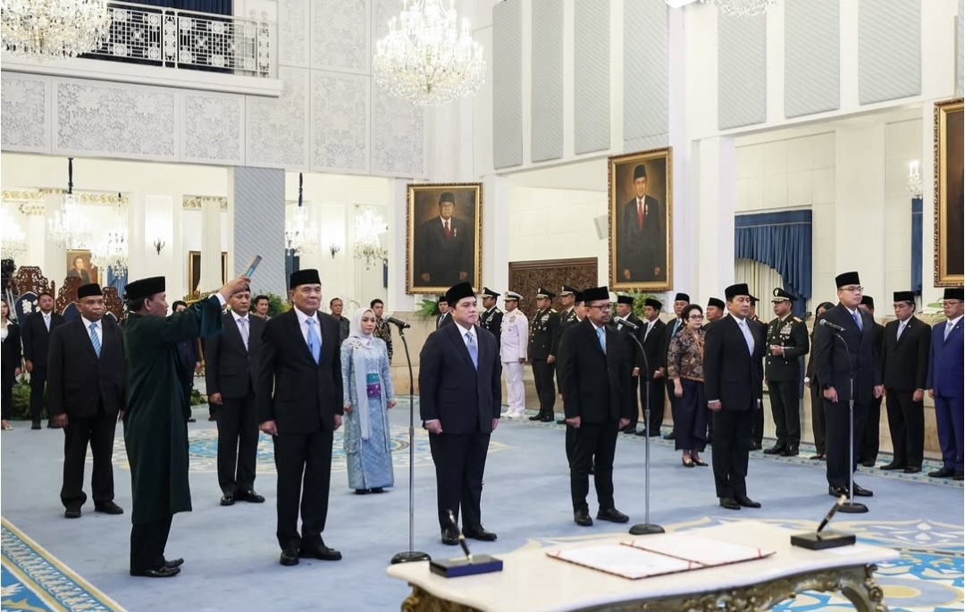 Presiden Prabowo Subianto Melantik Sejumlah Menteri di Kabinet Merah Putih