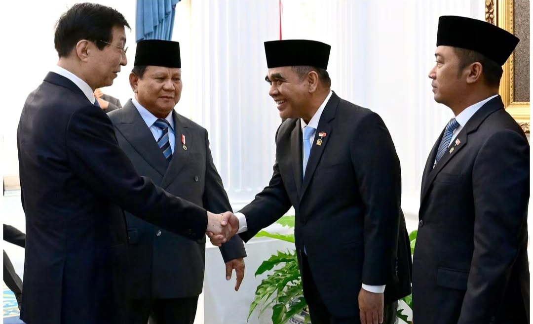 Presiden Prabowo Menerima Kunjungan Ketua MPR Tiongkok di Istana Merdeka
