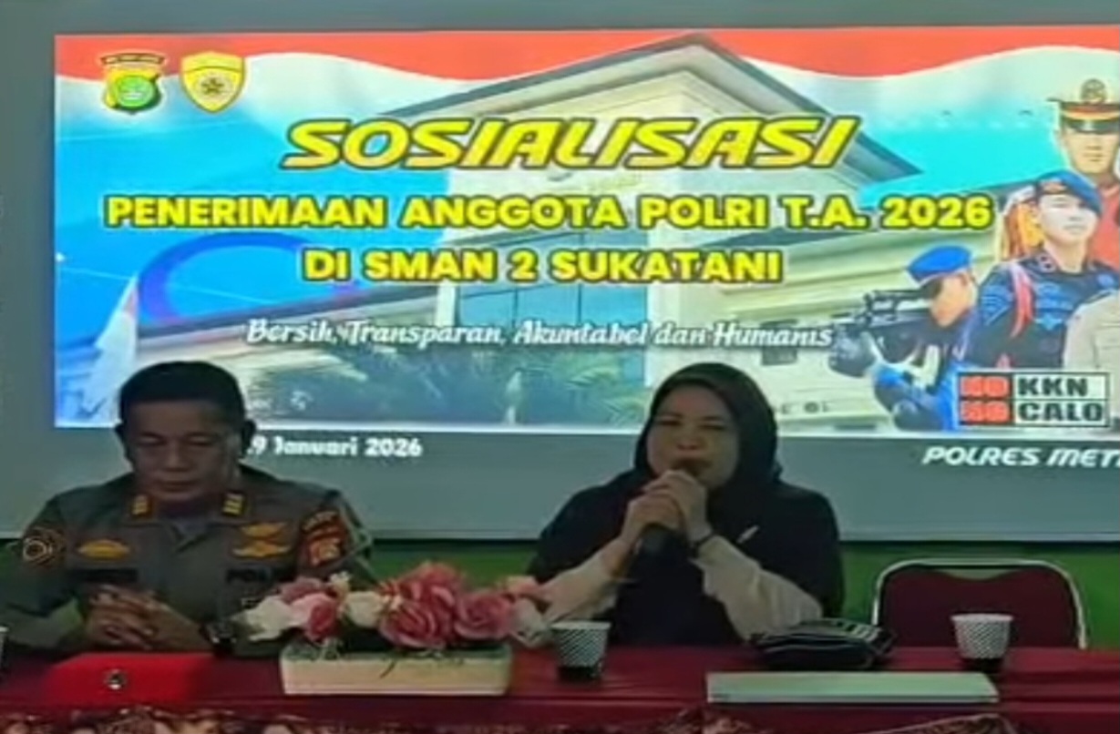 Polres Metro Bekasi Bagian SDM Giat Sosialisasi Penerimaan Anggota Polri di SMAN 2 Sukatani