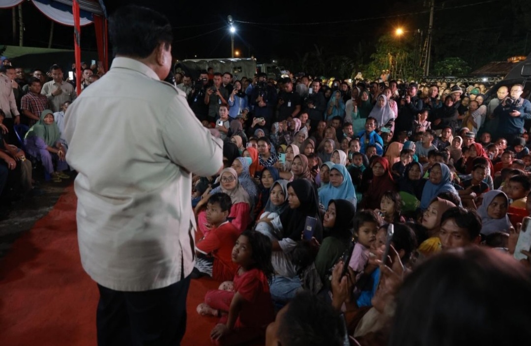 Presiden Prabowo Bermalam Tahun Baru di Pengungsian Tapanuli Selatan