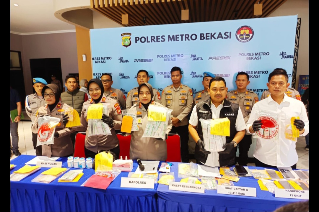 Kapolres Metro Bekasi Ungkap 18 Kasus Peredaran Obat Daftar G, Selamatkan Ribuan Jiwa