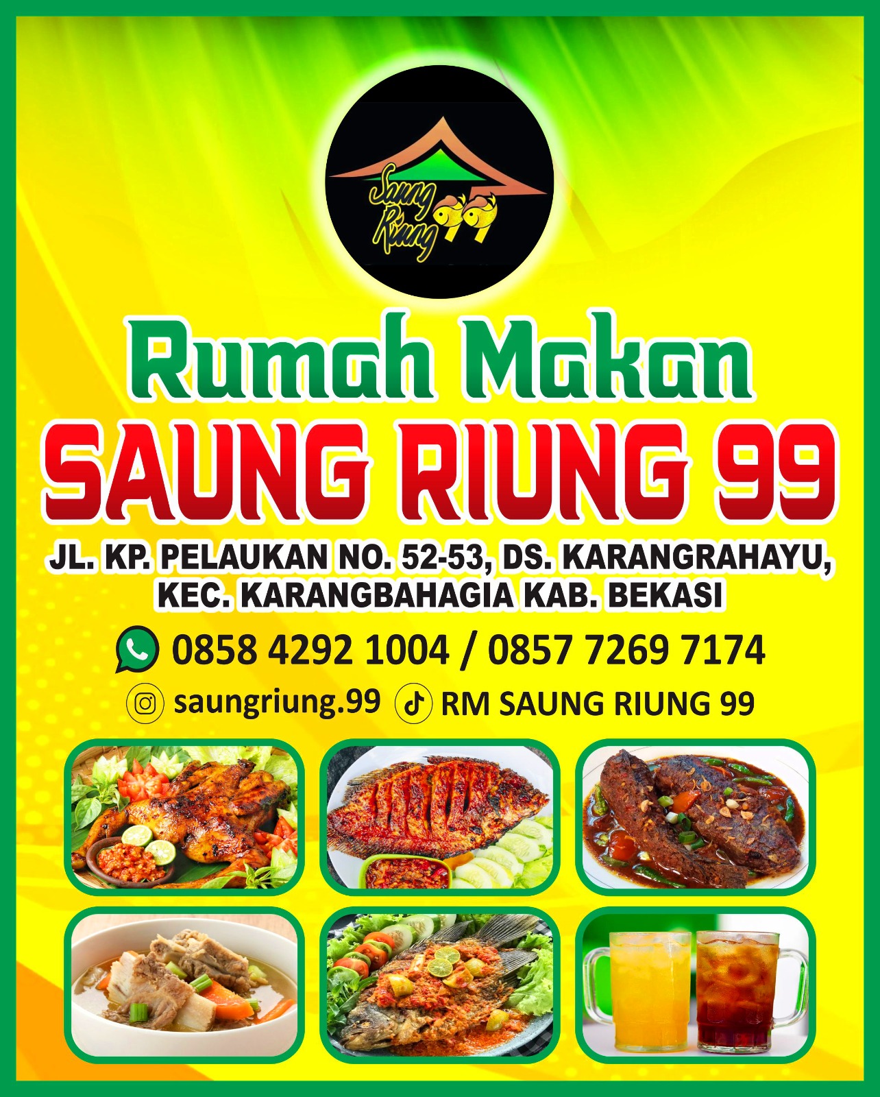 Kuliner Lengkap,RM Saung Riung 99 Karangrahayu Siap Launching Besok