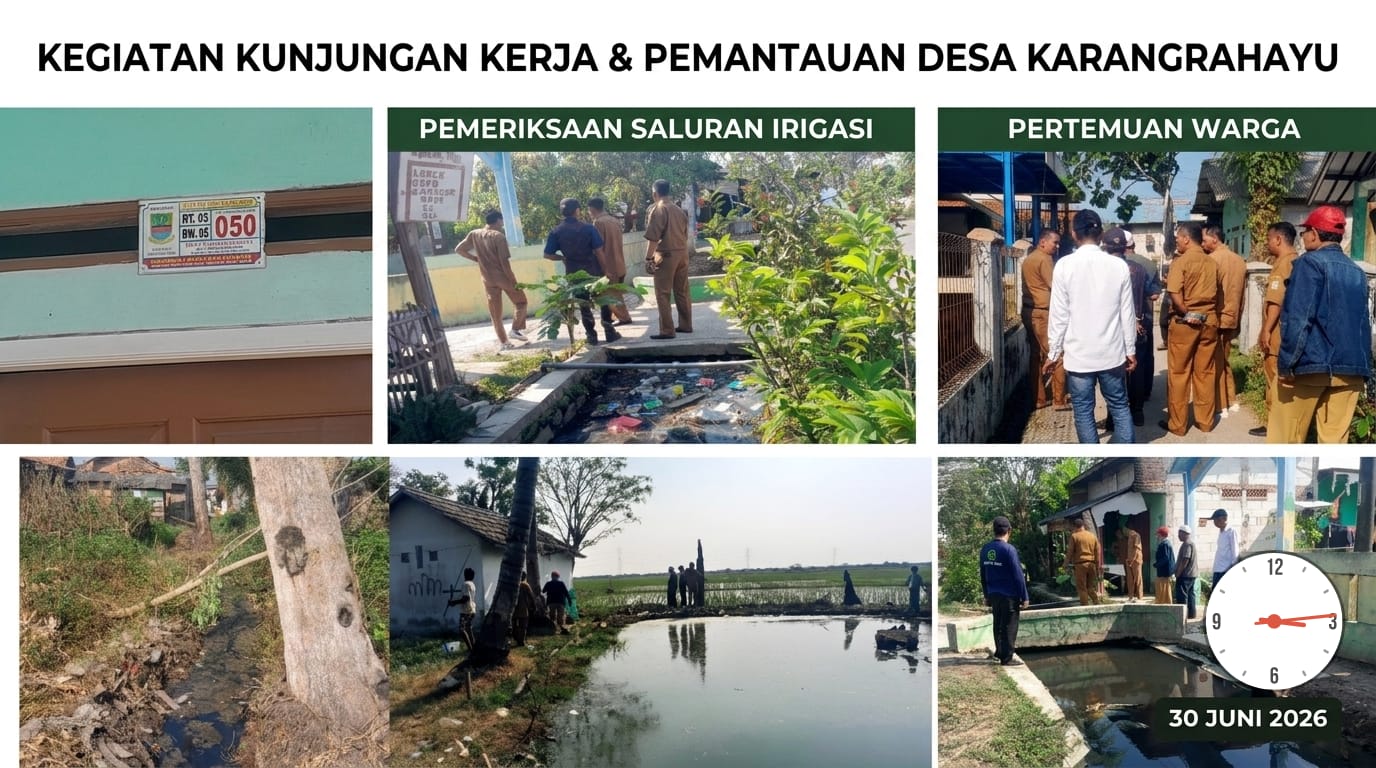 Pj Kepala Desa Karangrahayu Tinjau Saluran Pembuangan Air di Kp Glonggong, Upayakan Pencegahan Banjir