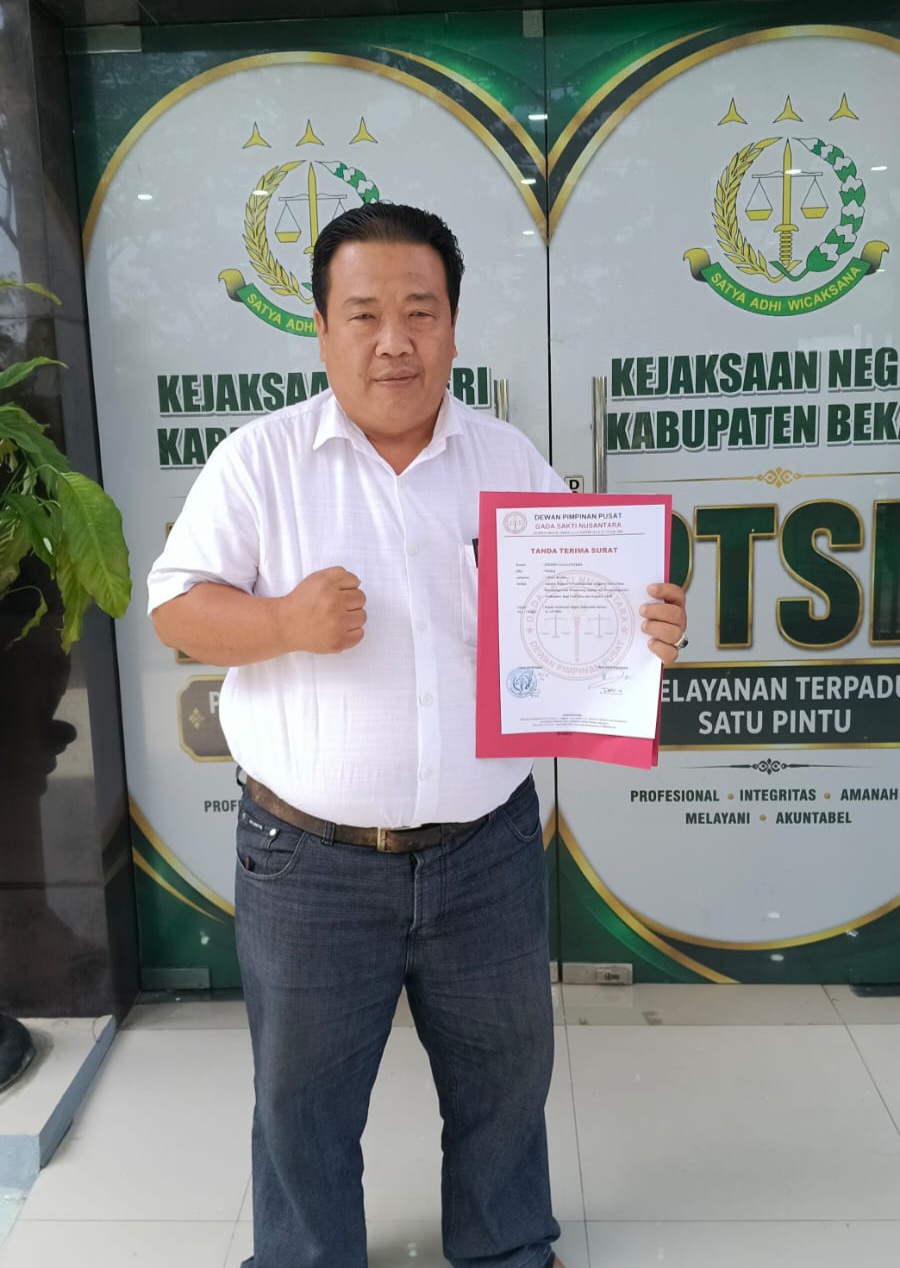 LSM GANAS Laporkan Mantan Pj Kepala Desa Karangrahayu ke Kejari Kab Bekasi
