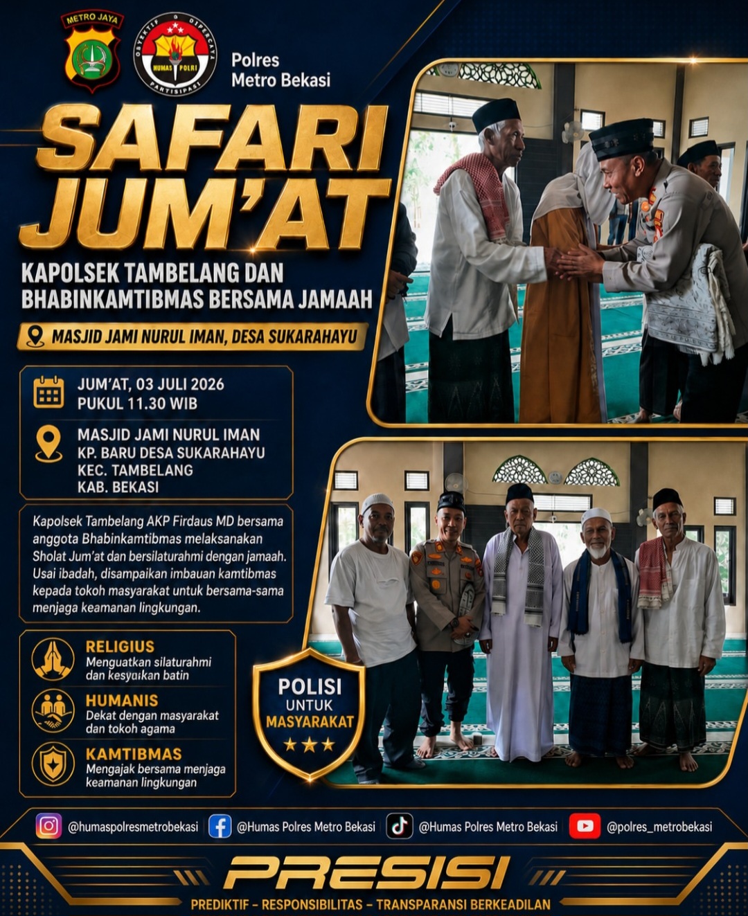 Safari Jum’at, Kapolsek TambelangSilaturahmi dan Kepedulian Bersama Jamaah