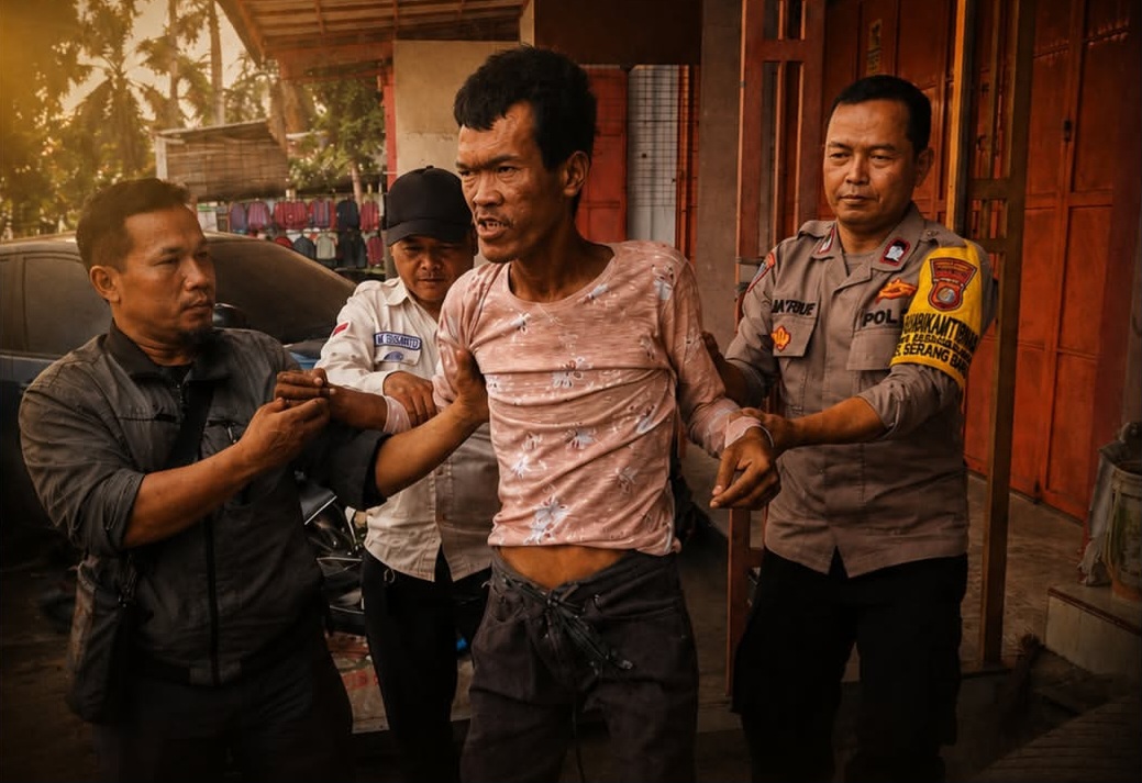 Bhabinkamtibmas Desa Sukaragam, Gerak Cepat Tangani Orang Terkena Gangguan Kesehatan
