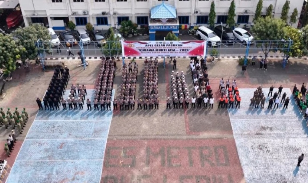 Jaga Jakarta Jaga Bekasi, Polres Metro Bekasi Gelar Pasukan Operasi Wibawa Mukti Jaya 2026