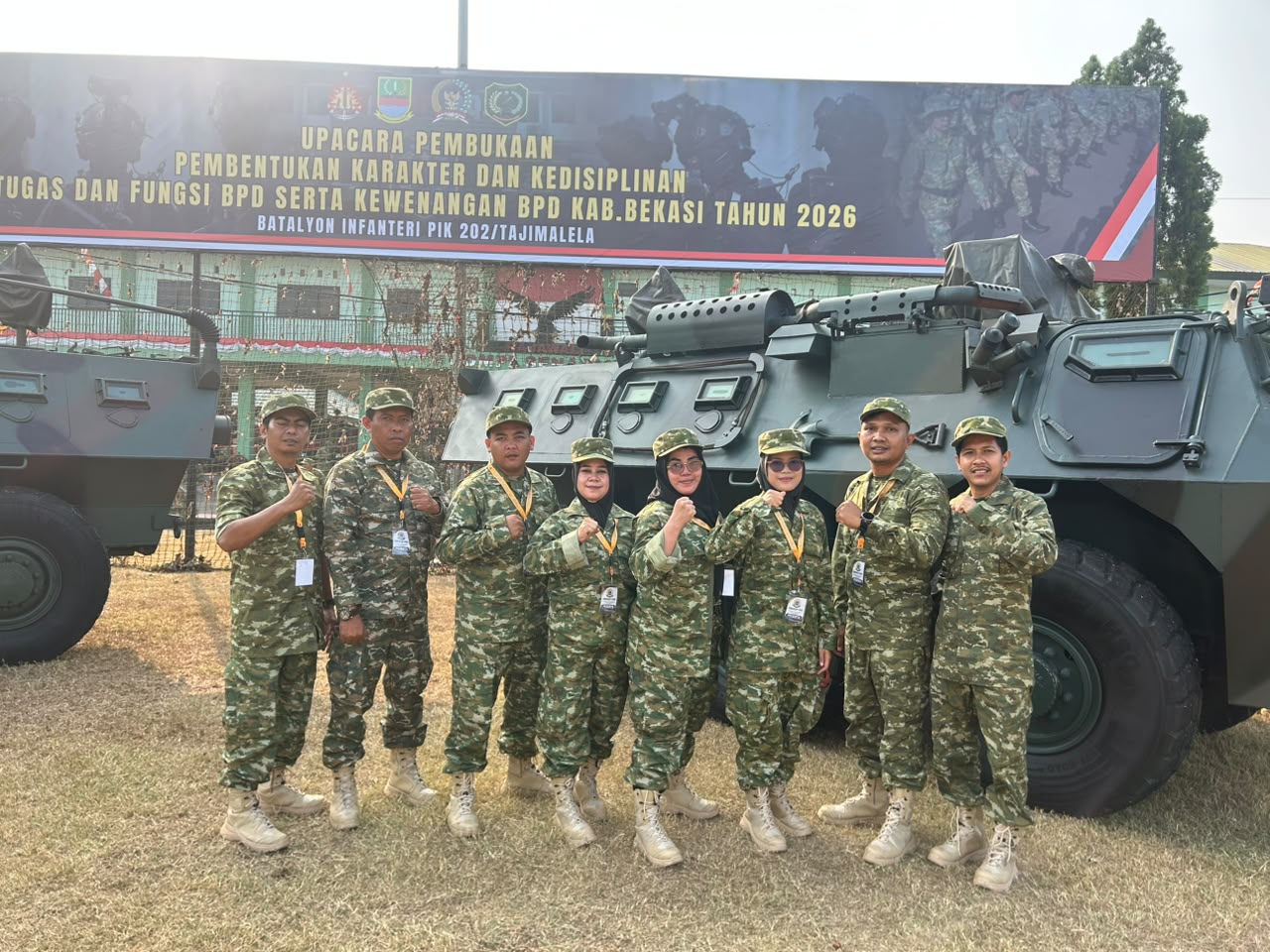 Retret BPD Karanganyar di Markas Infanteri 202 Tajimalela, Perkuat Disiplin dan Pemahaman Tugas