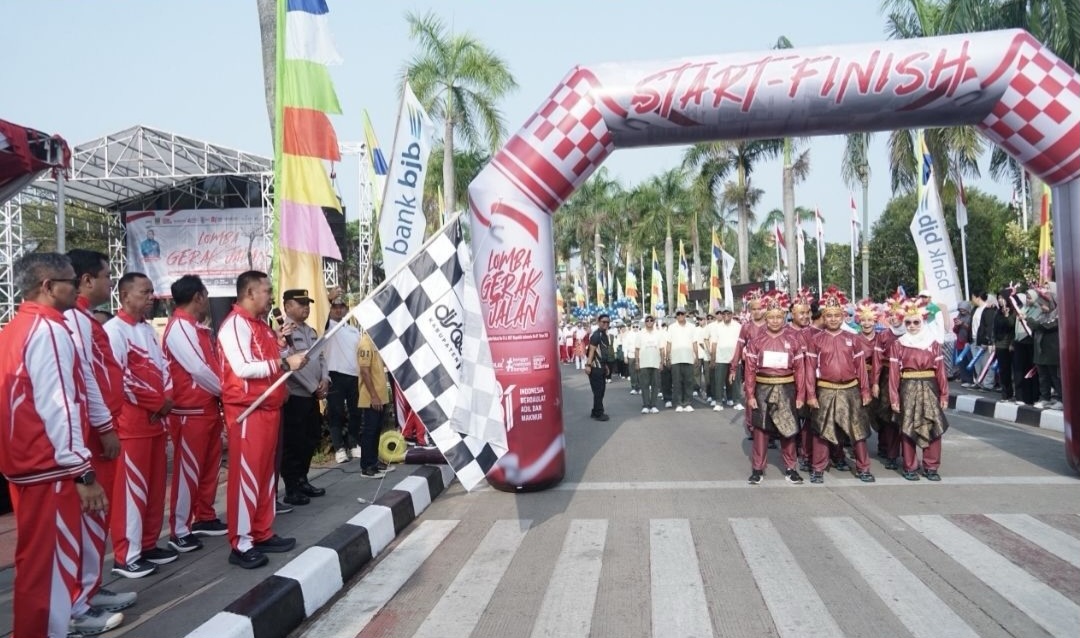 Pemkab Bekasi Gelar Lomba Gerak Jalan  Sehat,Peringatan Hari Jadi Kabupaten Bekasi ke-76