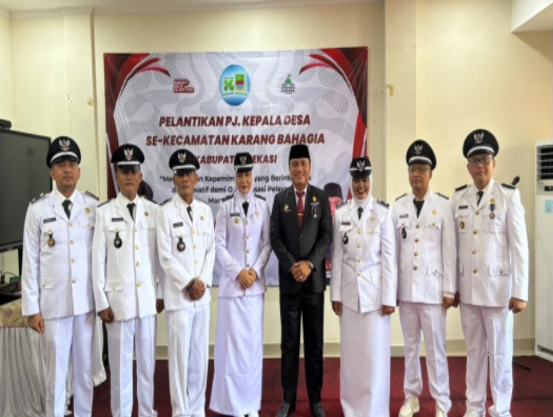 Tujuh Pj Kepala Desa se-Kecamatan Karang Bahagia Dilantik, Rohadi Tekankan Pelayanan Masyarakat