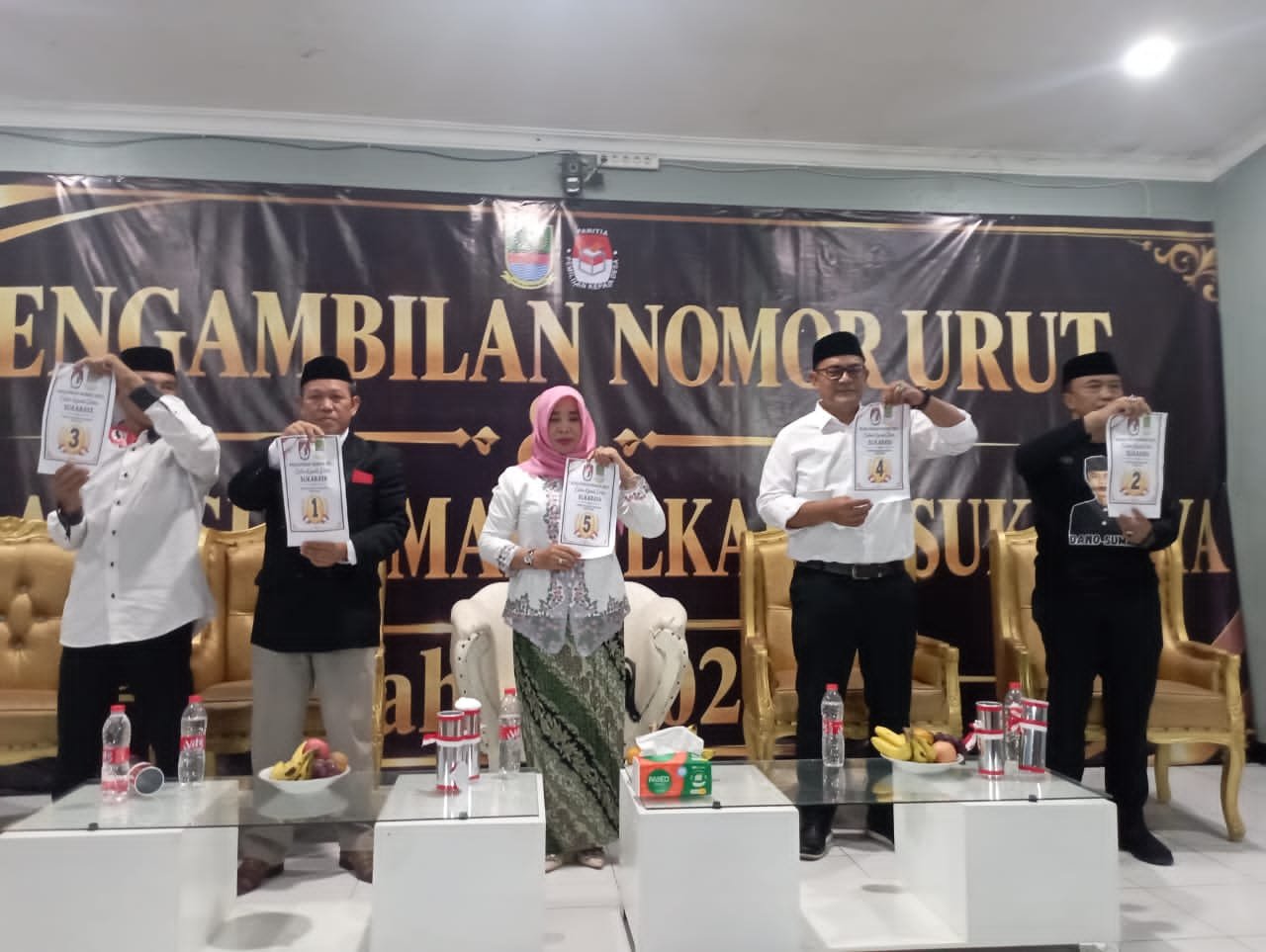 Lima Calon Kepala Desa Sukaraya Resmi Dapatkan Nomor Urut