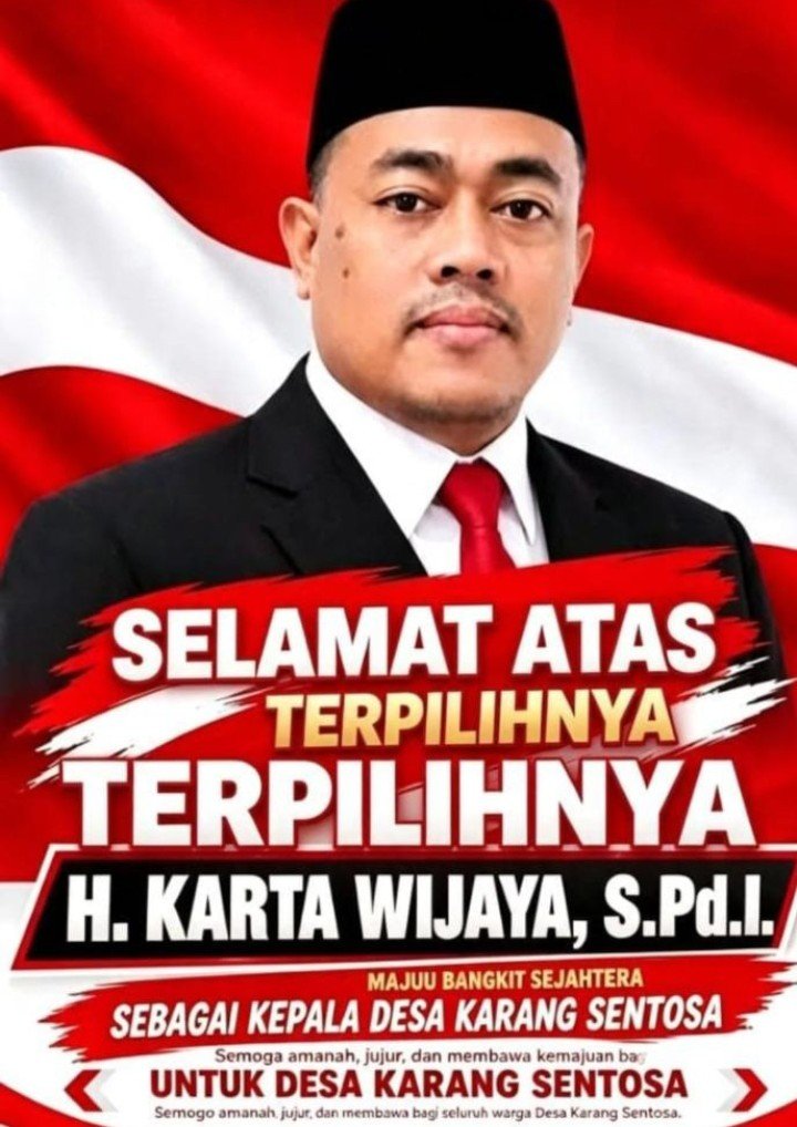 Karta Wijaya Raih Suara Terbanyak Pilkades Karangsentosa, Unggul 6.061 Suara